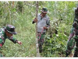 Anggota Satgas TMMD ke 122 Kodim Sarko Survey Lokasi Ketahanan Pangan