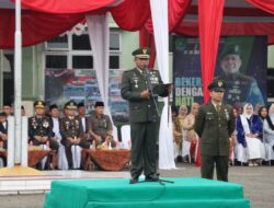 DANREM 121/ABW MENGHADIRI UPACARA DAN SYUKURAN PERINGATAN HUT KE-79 TNI DI KODAM XII/TPR