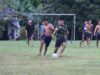 Waktu Senggang Sore hari, Anggota Satgas TMMD ke 122 Kodim 0420 Sarko Bermain Sepak Bola Bersama Pemuda Desa Bedeng Rejo 