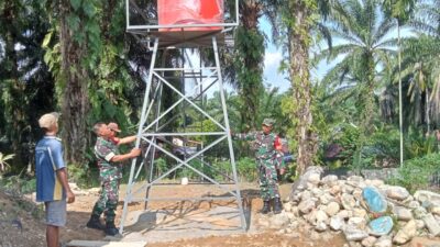 Dua Titik Sumur Bor di Desa Sungai Putih Hampir Rampung Digarap Satgas TMMD ke 122 Kodim 0420 Sarko