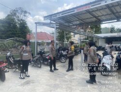 POLWAN POLRES MERANGIN Ciptakan Kondisi Harkamtibmas dan Patroli Saat Warga Tunaikan Ibadah Sholat Jum’at