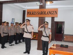 Kapolres Sarolangun Hadiri Kenal Pamit Kapolsek Pelawan Singkut 