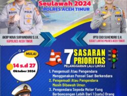 Mulai Tanggal 14 sampai dengan 27 Oktober, Satlantas Polres Aceh Timur Gelar Operasi Zebra Seulawah 2024, Ini Sasarannya.