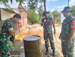 Dansatgas TMMD ke 122 Kodim 0420 Sarko Uji Kualitas Air Sumur Bor 