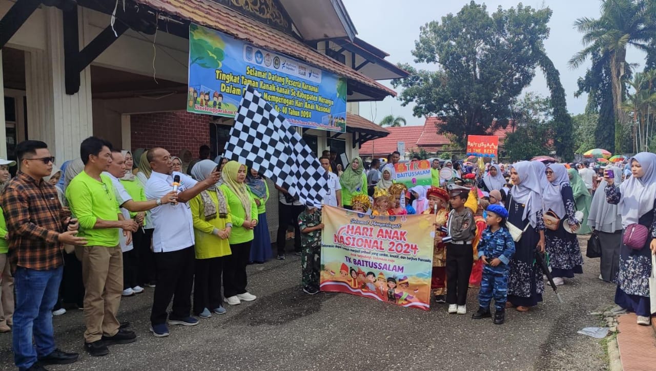 Pj Bupati Lepas Karnaval Hari Anak Nasional ke-40 Berlangsung Meriah, Diikuti Sekitar 350 TK se-Kabupaten Merangin