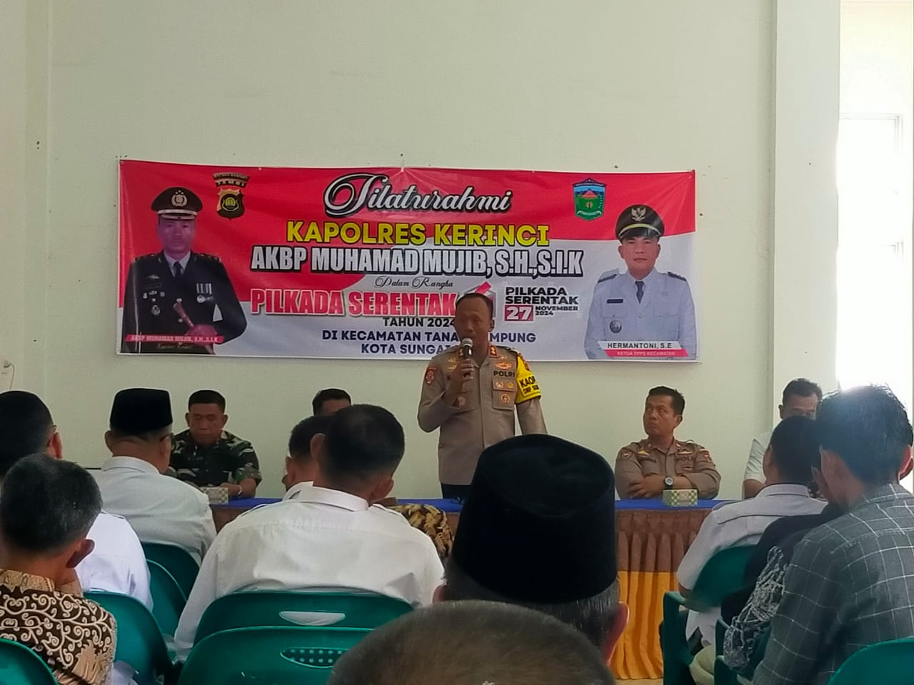 Kapolres Kerinci Katakan Jangan Pernah Takut Atas Intimidasi bersifat Negatif Menjelang Pemilukada tahun 2024.