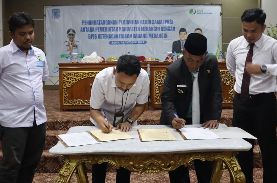 Pj Bupati Tandatangani PKS dengan BPJS Ketenagakerjaan Jangcik Mohza Berharap Para Kepala OPD Dapat Menindaklanjutinya