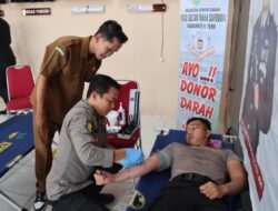 Polres Tebo Gelar Donor Darah Serentak Dalam Rangka  Hari Jadi Ke-73 Humas Polri