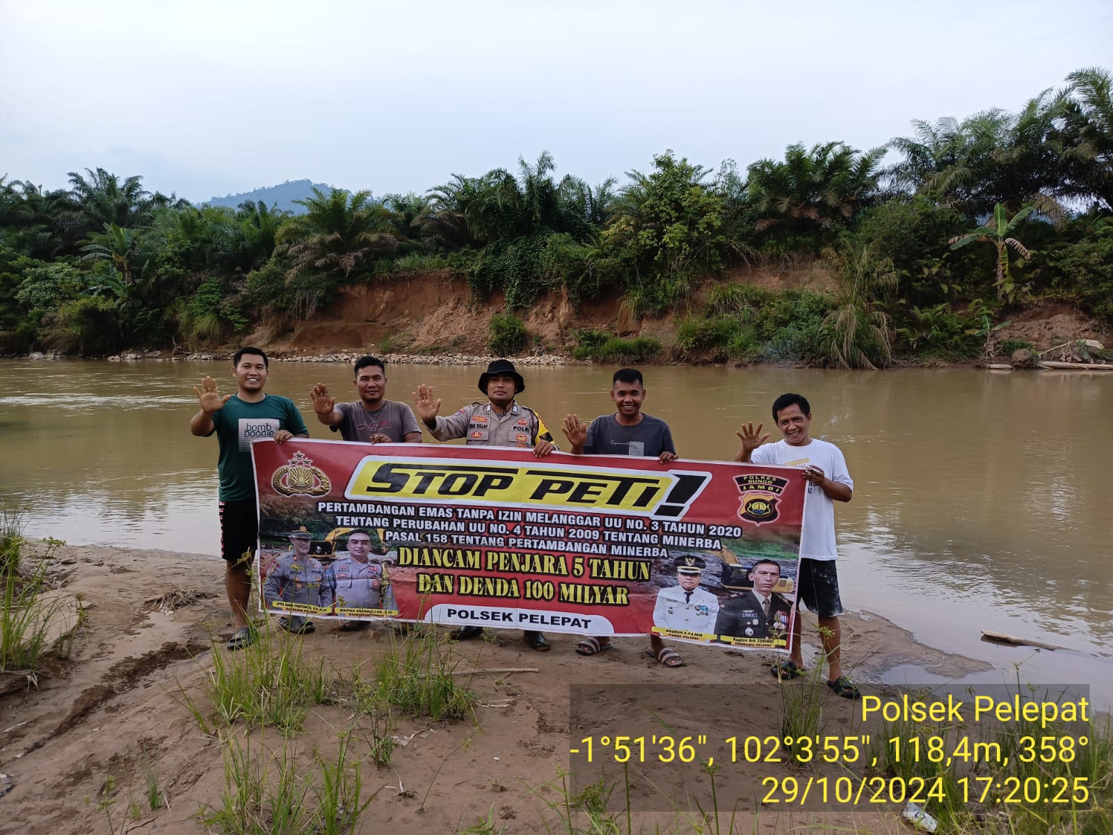 Monitoring Kondisi Sungai Pelepat,Kapolsek Katakan Insident Alam dapat terjadi karena Ulah Manusia