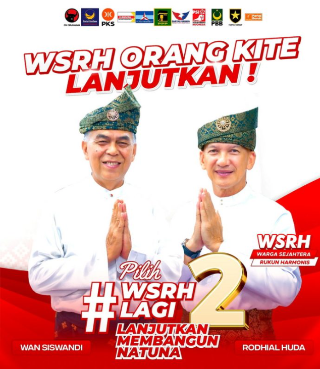 WSRH Siap Lanjutkan Pembangunan Natuna: Komitmen untuk Natuna Sejahtera da Pasangan Calon Bupati dan Wakil Bupati Natuna Wan Siswandi dan Rodhial Huda