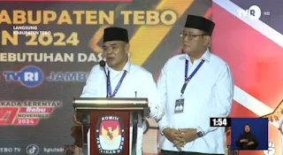 Pasangan Urut 01 aspan Dan Wartono Sangat Memukau Dan Percaya Diri Di Debat Publik Perdana Pemilihan Bupati Dan Wakil Bupati Tebo 2024