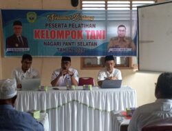 Tingkatkan Kelembagaan P3A, Bappeda Pasaman dan Wali Nagari Panti Selatan Gelar Pelatihan Bagi Kelompok Tani