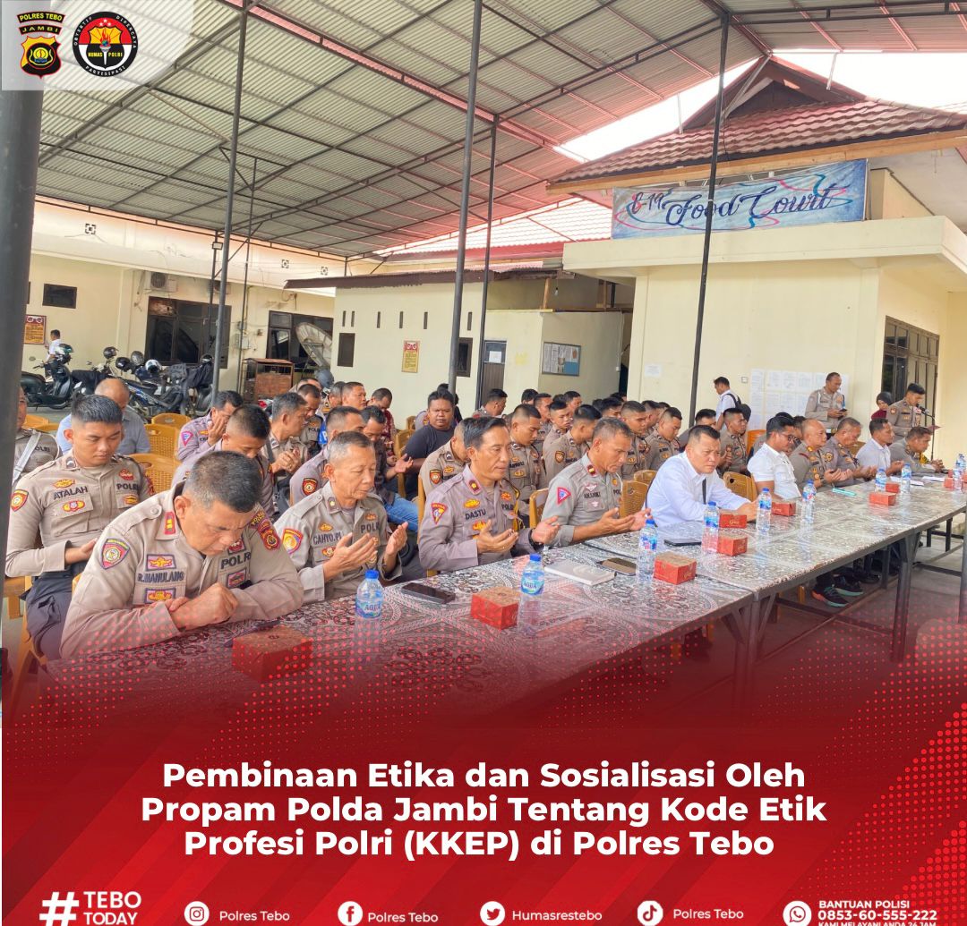 Pembinaan Etika Dan Sosialisasi Oleh Propam Polda Jambi Tentang Kode Etik Profesi Polri Di Polres Tebo