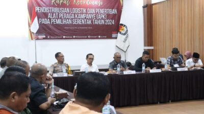 Pj Bupati Buka Rakor Pendistribusian Logistik Pilkada 2024 sekaligus Penertiban Alat Peraga Kampanye (APK)