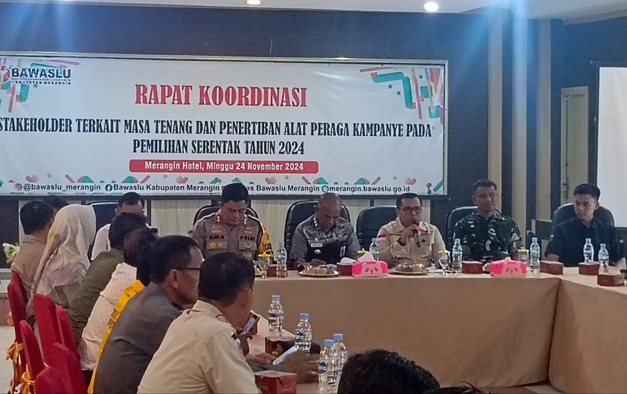 Dandim 0420/Sarko Hadiri Rapat Koordinasi STAKEHOLDER tentang Masa Tenang dan Penertiban Alat Peraga Kampanye