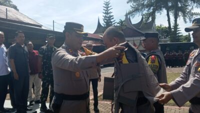 Jelang Pemungutan Suara, Polres Pasaman Gelar Apel Pergeseran Pasukan