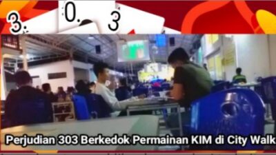 Perjudian 303 Berkedok Permainan KIM di City Walk Lokasi Tidak Jauh dari Mesjid Raya Kota Tanjungpinang