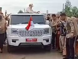 Presiden RI Prabowo Subianto Kunker ke (BLUPPB) Desa Pusakajaya Utara Tinjau Budidaya Ikan Nila Salin.