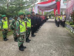 Kapolres Pimpin Langsung Apel Gabungan PAM Rapat Pleno di KPU Kabupaten Sarolangun 
