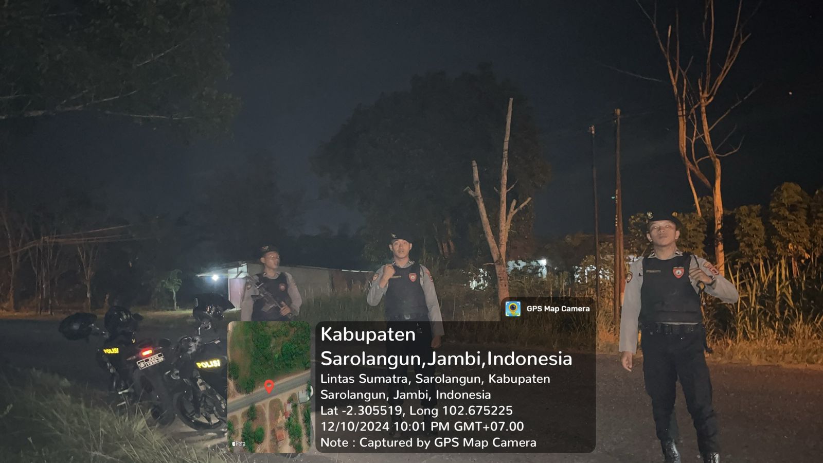 Upaya Menekan Angka Kriminalitas Sat Samapta Polres Sarolangun Laksanakan Patroli Beat Malam Hari