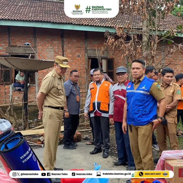 BAZNAS Kabupaten Tebo Salurkan bantuan untuk Korban Kebakaran Di Desa Sungai Keruh Melalui Program Tebo Peduli