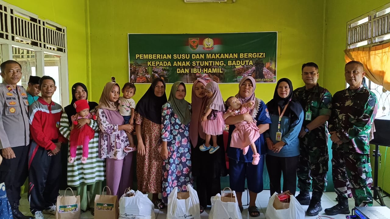 Pemberian Makanan Bergizi bagi Ibu Hamil dan Anak Penderita Stunting, Kodim 0420/Sarko Turut Sukseskan Program Unggulan Kodam II/Swj