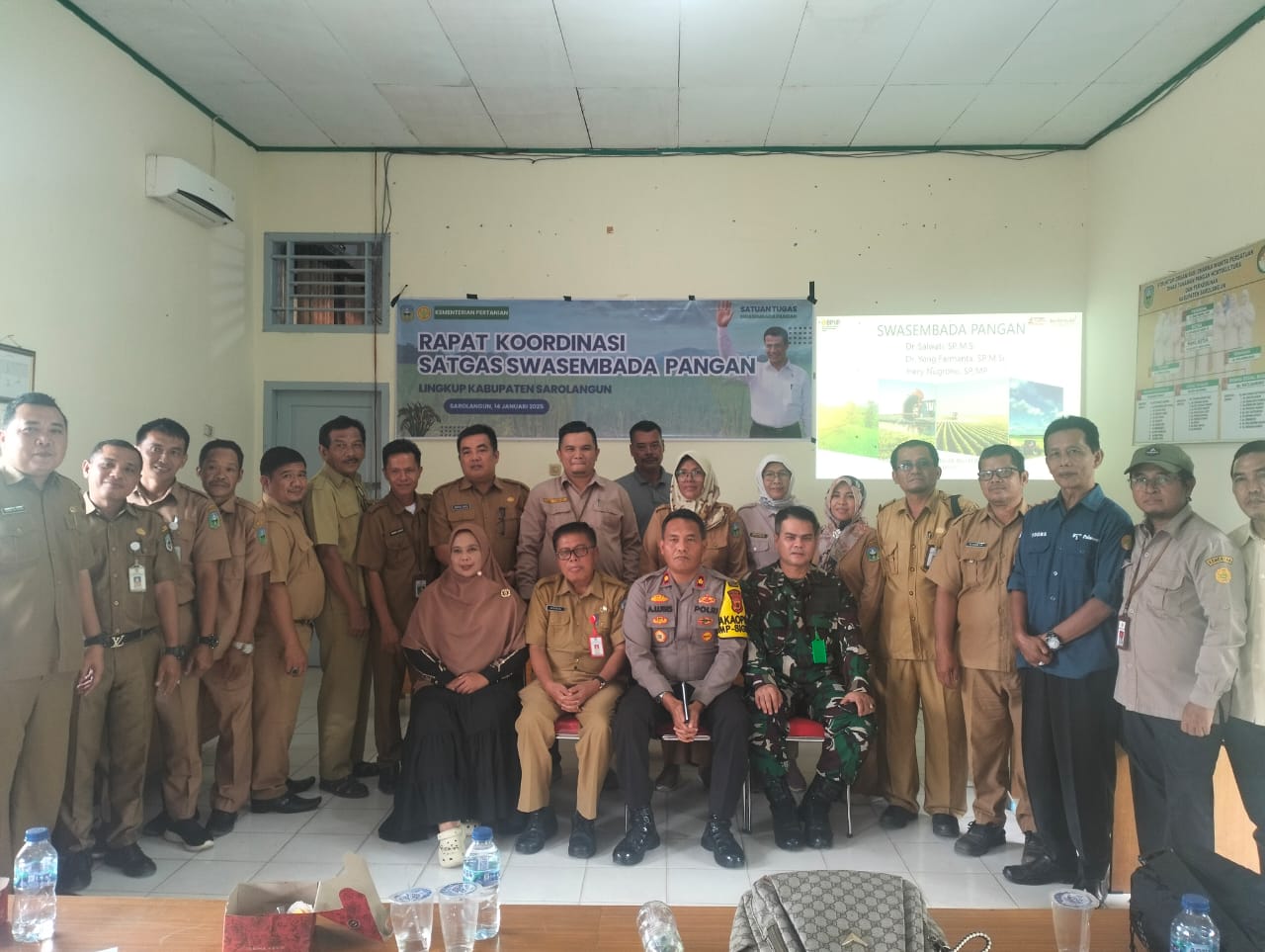 Rapat Koordinasi Satgas Swasembada Pangan di Kabupaten Sarolangun, Dandim 0420/Sarko Diwakili Pabung Mayor Chk Dedy Afrizal SH., MH.