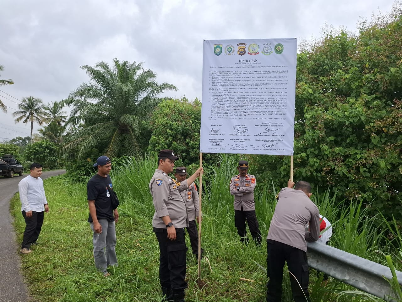 Polsek Kota Muara Bungo Gelar Himbauan Larangan Penambangan Emas Tanpa Izin di Dusun Purwobakti