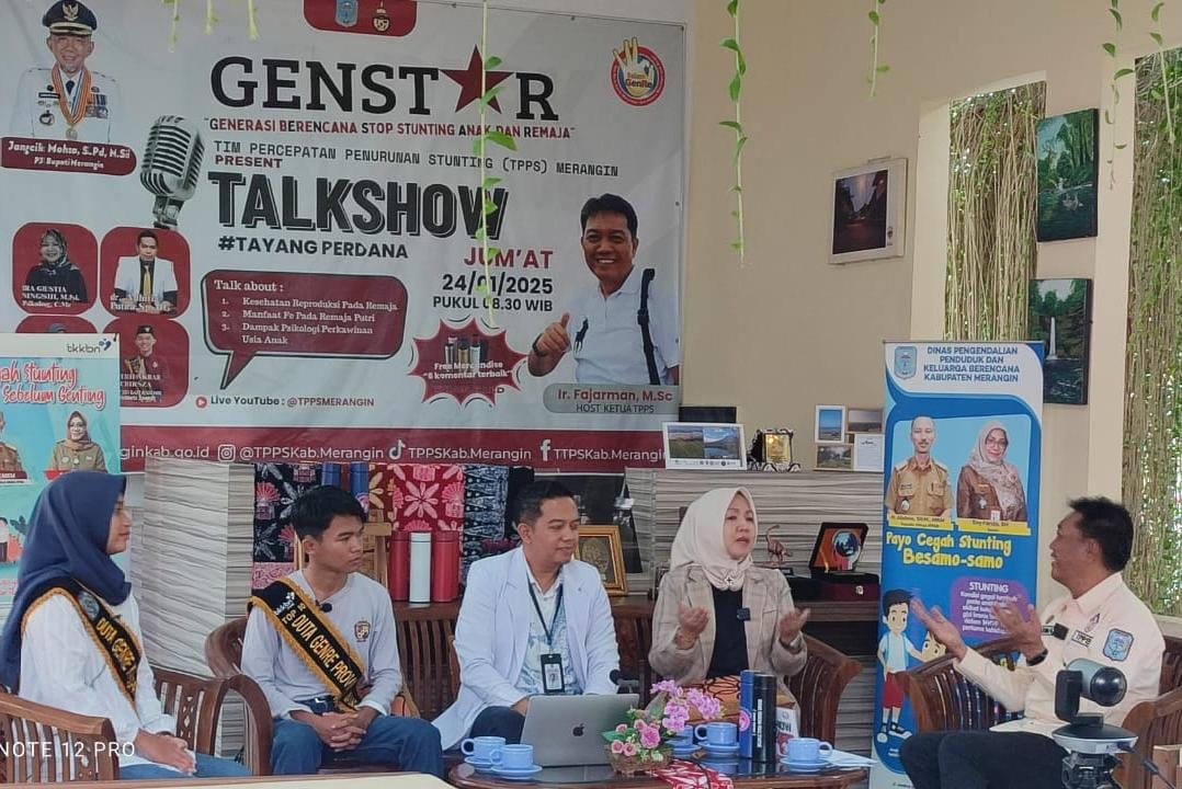 Pemkab Merangin Launching ‘Stunting Talkshow’ Tayang Perdana Host Ketua TPPS Merangin Fajarman, Langsung Viral