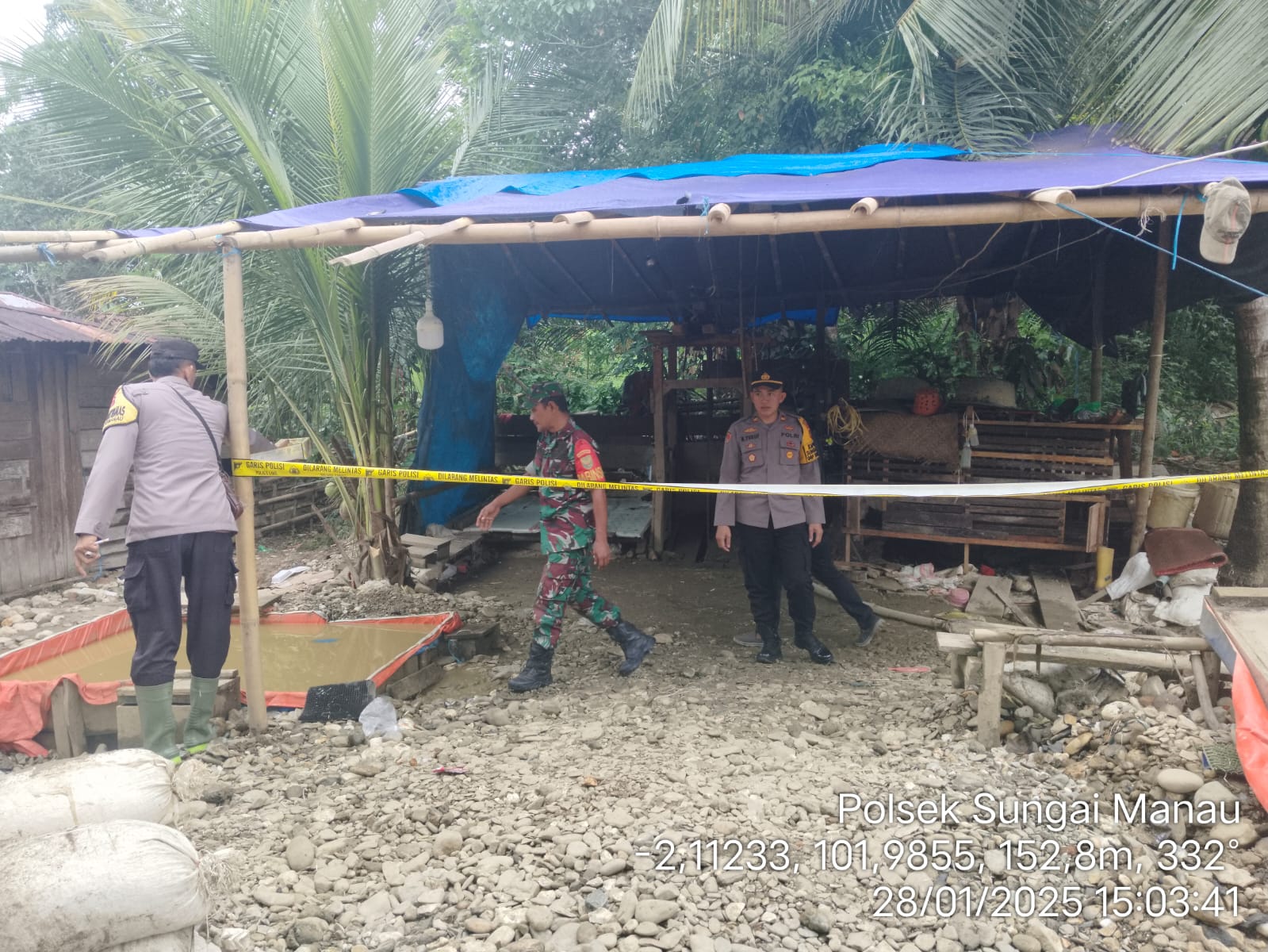 Terima Aduan Masyarakat, Polres Merangin Melalui Kapolsek Sungai Manau Lakukan Penindakan Terhadap Aktivitas PETI Lubang Jarum di Desa Sungai Manau