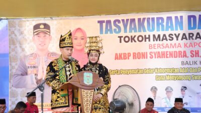 Silaturrahmi Bersama Tokoh Masyarakat Sekecamatan Nalo Tantan, Kapolres Merangin Mendapat Penganugrahan Penyematan Gelar Kehormatan Adat 