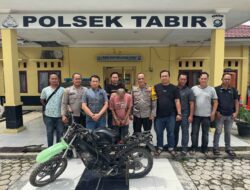 Warga Lorong Pinang, Kelurahan Pasar Baru, Rantau Panjang, Kecamatan Tabir diamankan Unit Reskrim Polsek Tabir Polres Merangin 