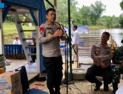 Program Ketahanan Pangan, Kapolres Sarolangun AKBP Budi Prasetya, S.IK. MSI Tebar 8000 benih ikan Nila