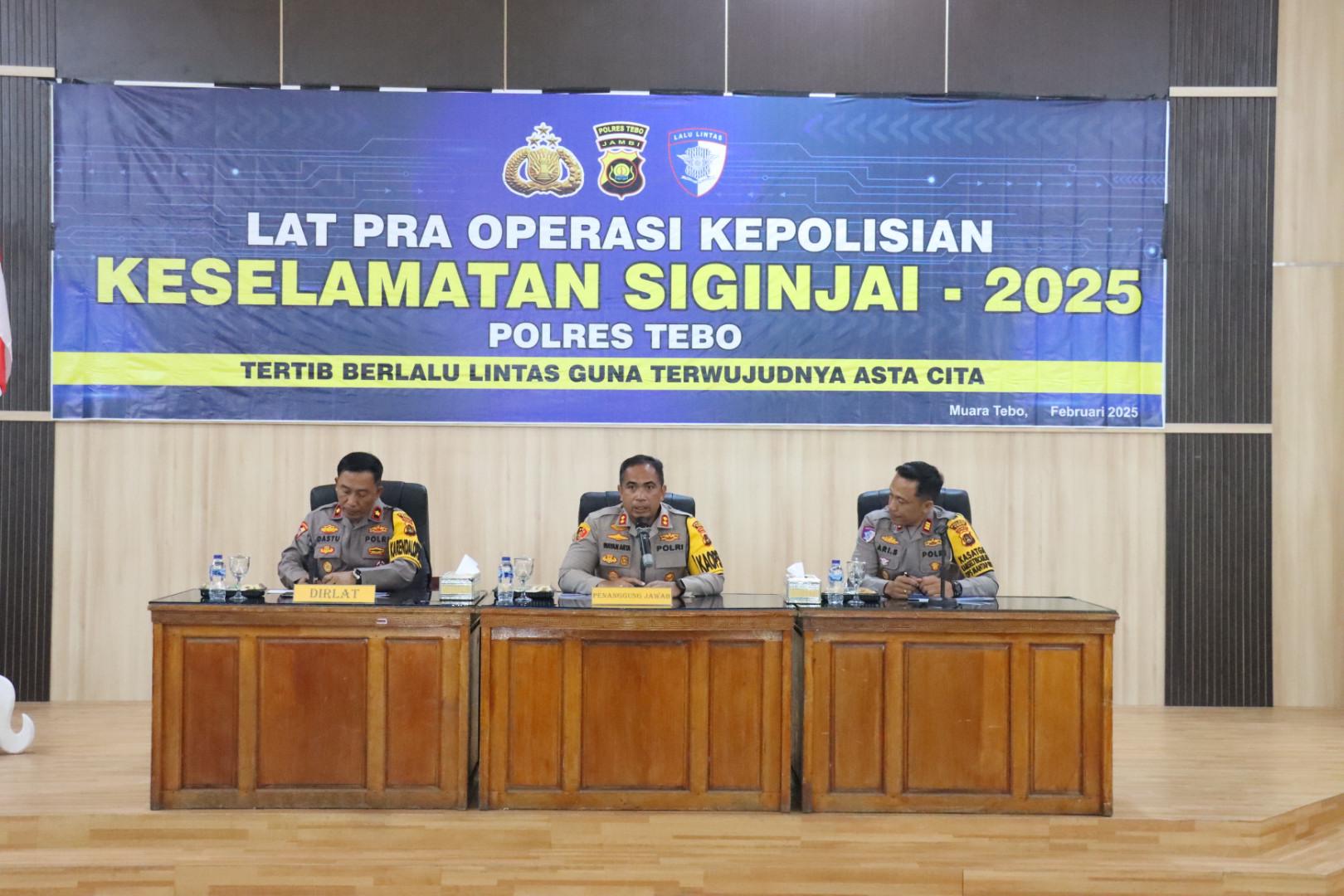 Kapolres Tebo Pimpin Langsung Lat Pra Operasi Kepolisian Keselamatan Siginjai 2025