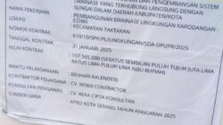 Pembangunan Drainase Lingkungan Karodangan -Cowe Kecamatan Taktakan Disinyalir Abaikan K3 Dan Lemah Pengawasan