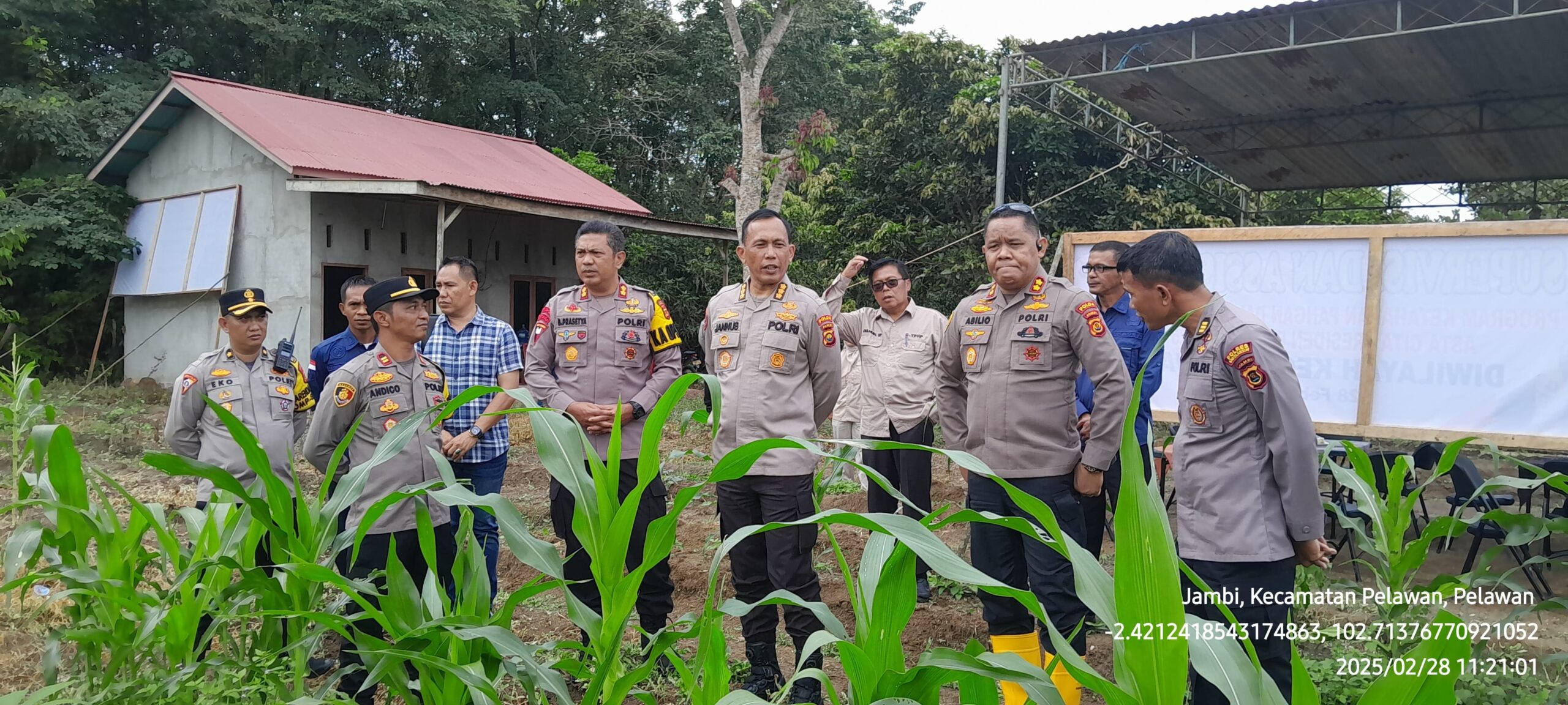 Kapolres Sarolangun Dampingi Langsung Tim Supervisi Polda Jambi Tinjau Langsung Kebun Jagung di Desa Pelawan Jaya 