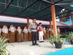 Kapolres dalam Amanat Upacara Senin di SMPN-01 Merangin sebutkan Kunci Sukses Sekolah ” AMALKAN JANJI SISWA ” Belajar tekun dan Hormati Guru