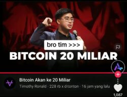 Timothy Ronald Memprediksi Bitcoin Akan Ke 20 Miliar