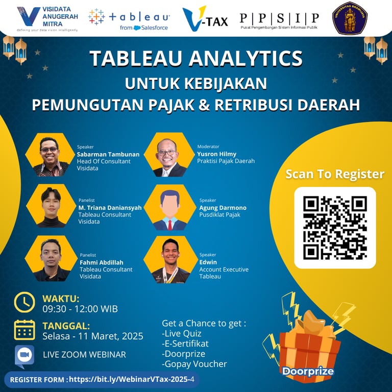 Visidata, Tableau Partner Indonesia, Gelar Seminar: Optimalisasi Pemungutan Pajak & Retribusi Daerah dengan Tableau Analytics