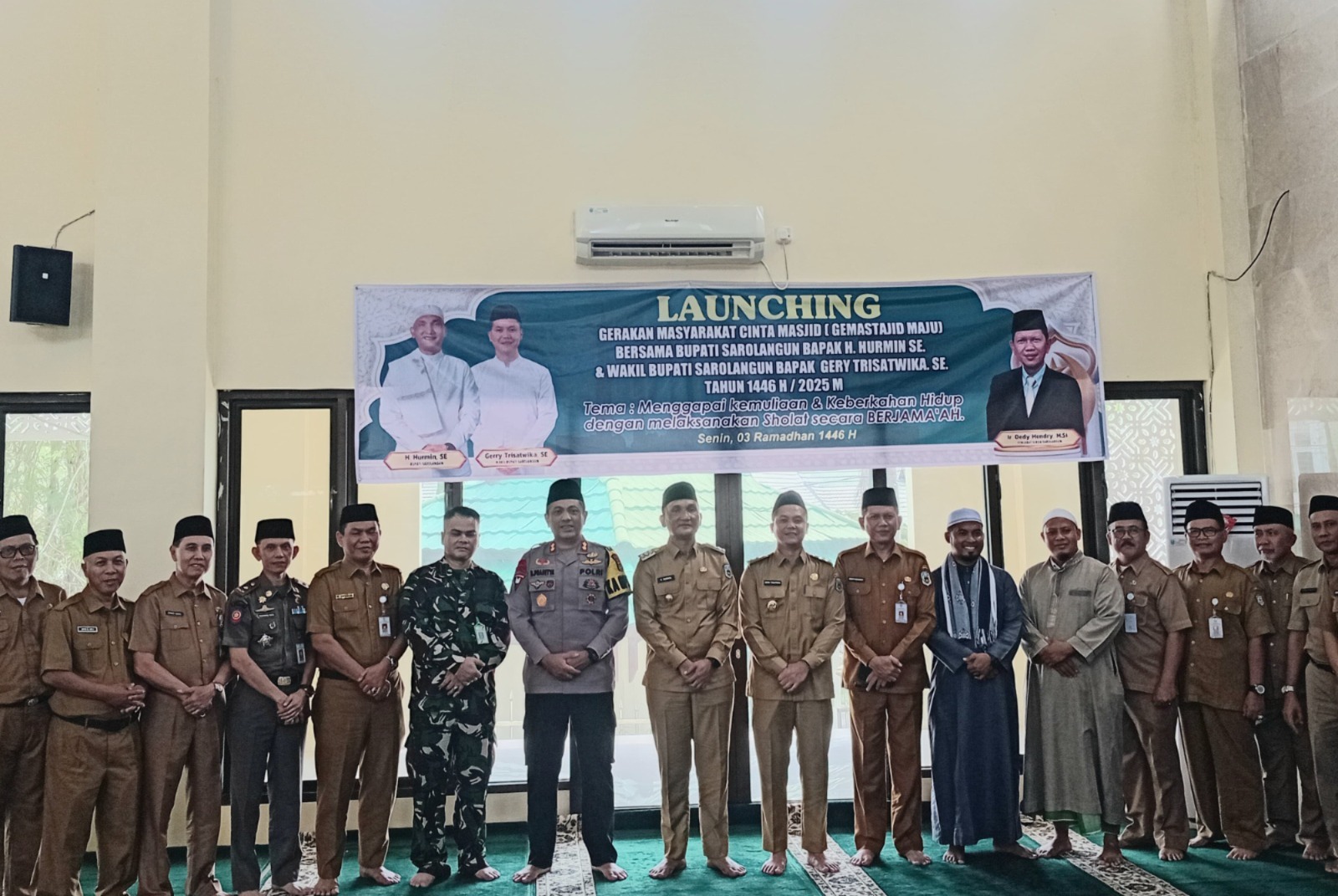 Dandim 0420/Sarko Diwakili Pabung Hadiri Launching Gerakan Masyarakat Cinta Masjid (Gesta Masjid) di Sarolangun