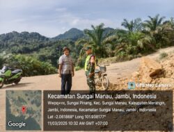 Babinsa Koramil 420-07/Sei Manau Pantau wilayah untuk mengantisipasi bencana alam