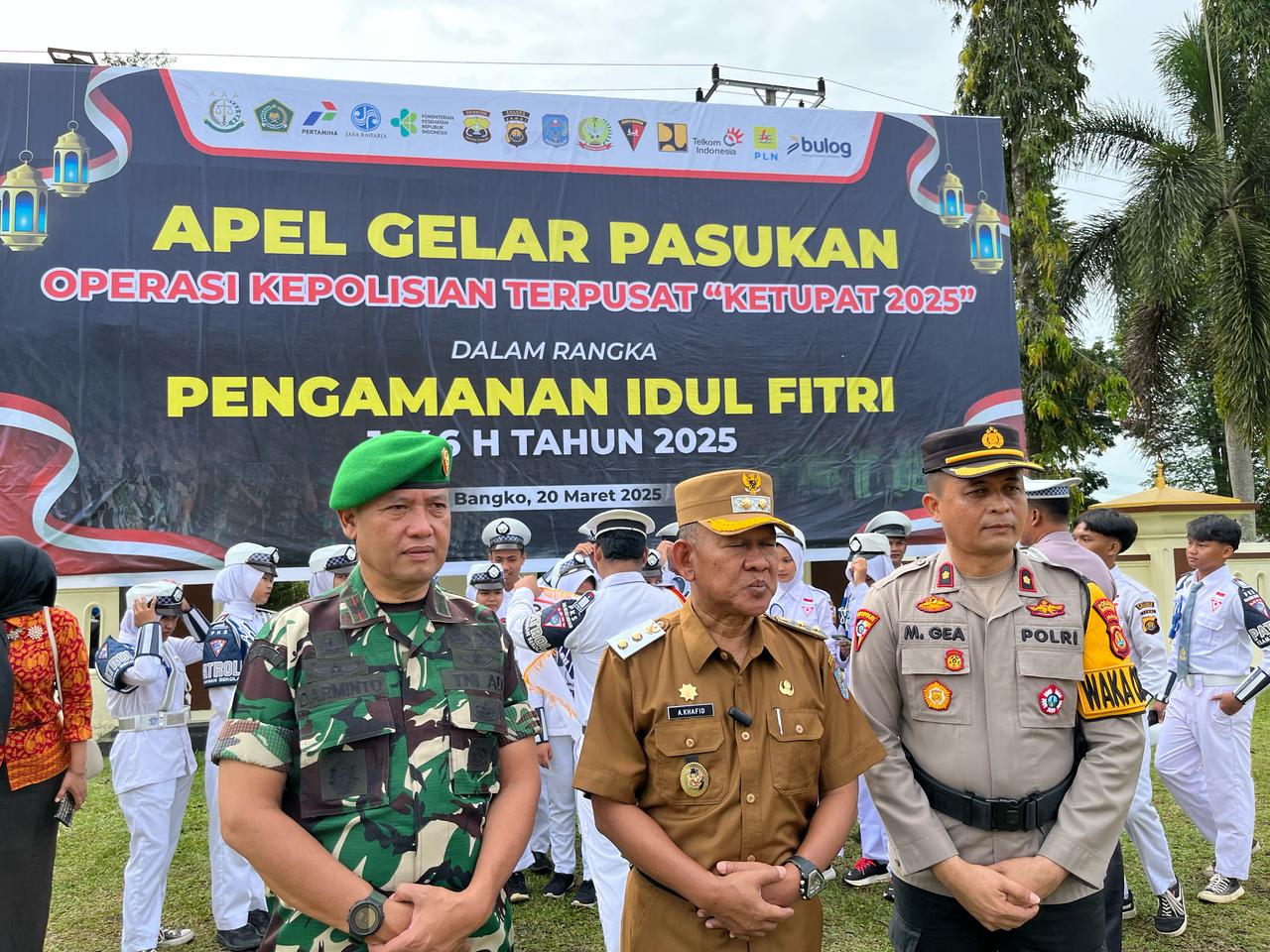 Dandim 0420/Sarko Diwakili Danramil 420-09/Bangko Ikuti Apel Gelar Pasukan Ops Ketupat 2025 di Polres Merangin*