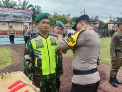 Dandim 0420/Sarko Diwakili Pabung Kodim 0420/Sarko Ikuti Apel Gelar Pasukan Ops Ketupat 2025 di Polres Sarolangun