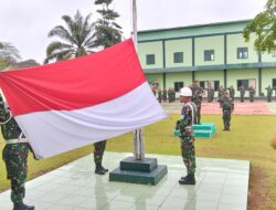 Dandim 0420/Sarko Pimpin Langsung Upacara Bulanan, Sampaikan Amanat Panglima TNI