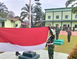 Upacara Mingguan Kodim 0420/Sarko Berlangsung Khidmat, Danramil 420-09/Bangko Bertindak Sebagai Irup