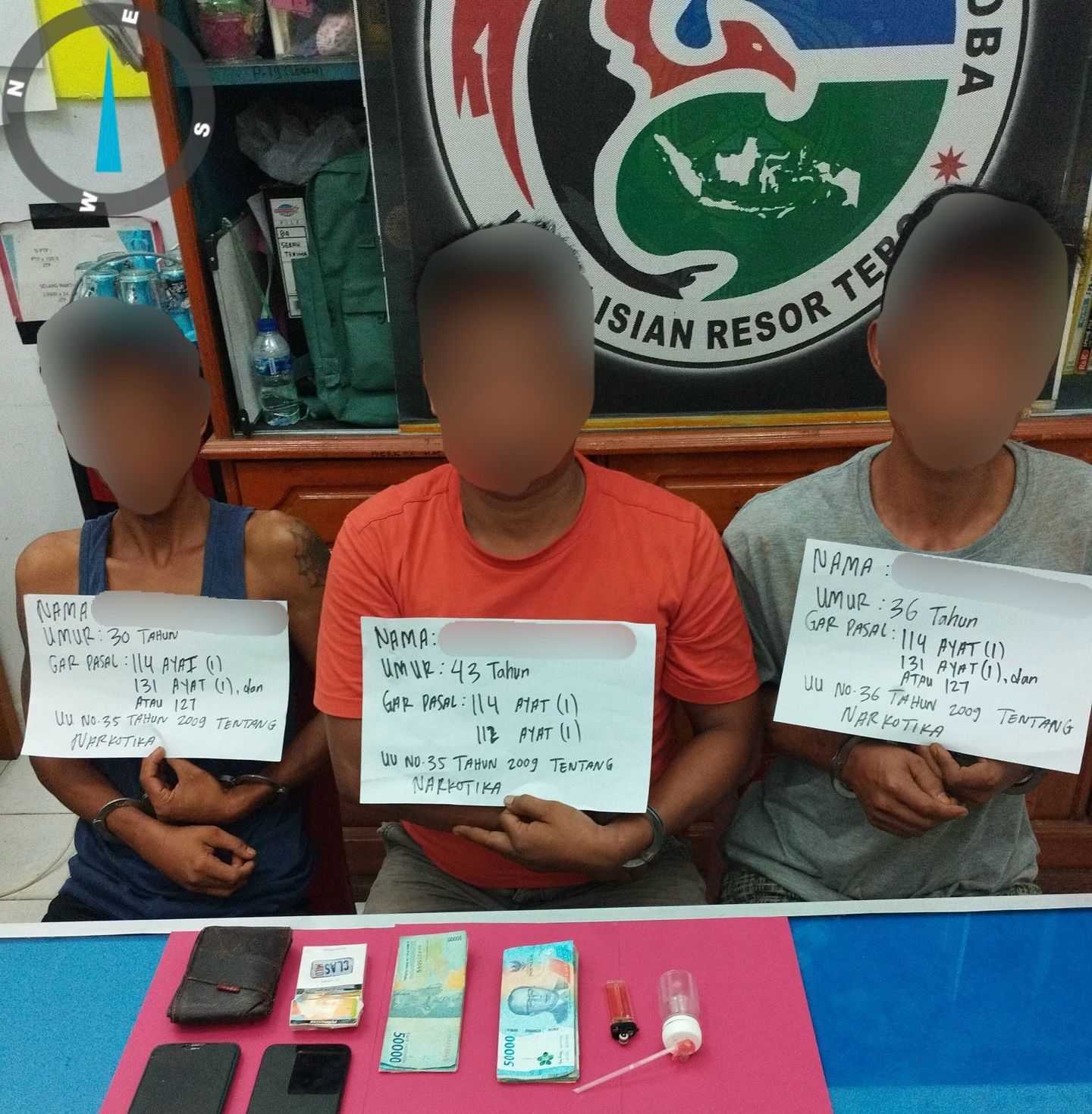 Satresnarkoba Polres Tebo Tangkap Tiga Pengedar Narkoba Di Kebun Sawit, 21 Paket Sabu Diamankan