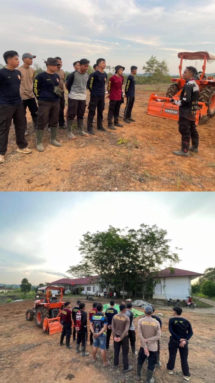 Kapolres Melawi bersama angota nya Pantau Langsung Kesiapan Lahan untuk ketahanan pangan