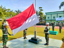 PRAJURIT tunjukkan Disiplin,Loyalitas dan Tanggung Jawab dalam Bentuk Hikmad melaksanakan Upacara Bendera 