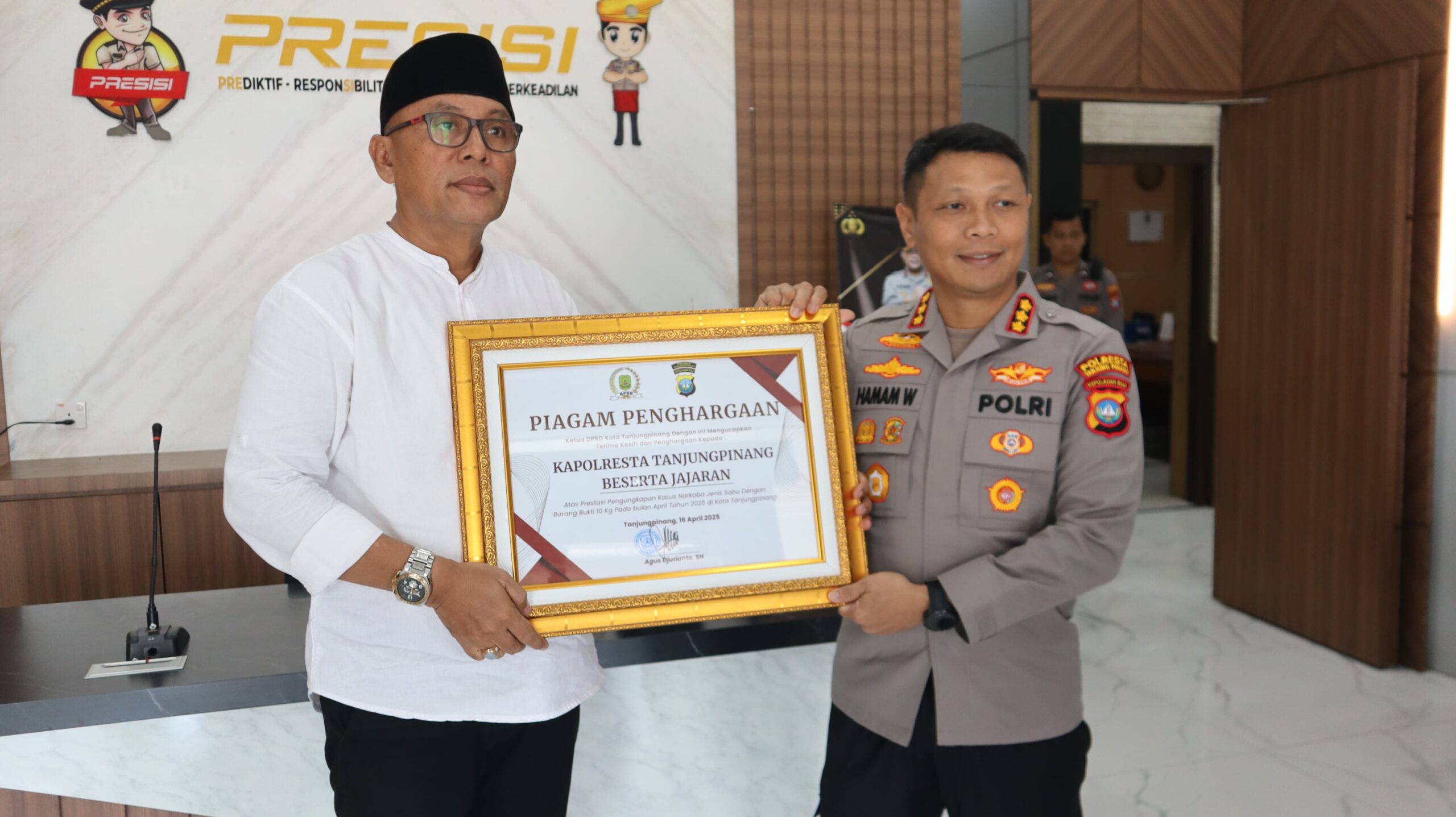 Prestasi Cemerlang, Polresta Tanjungpinang Diganjar DPRD