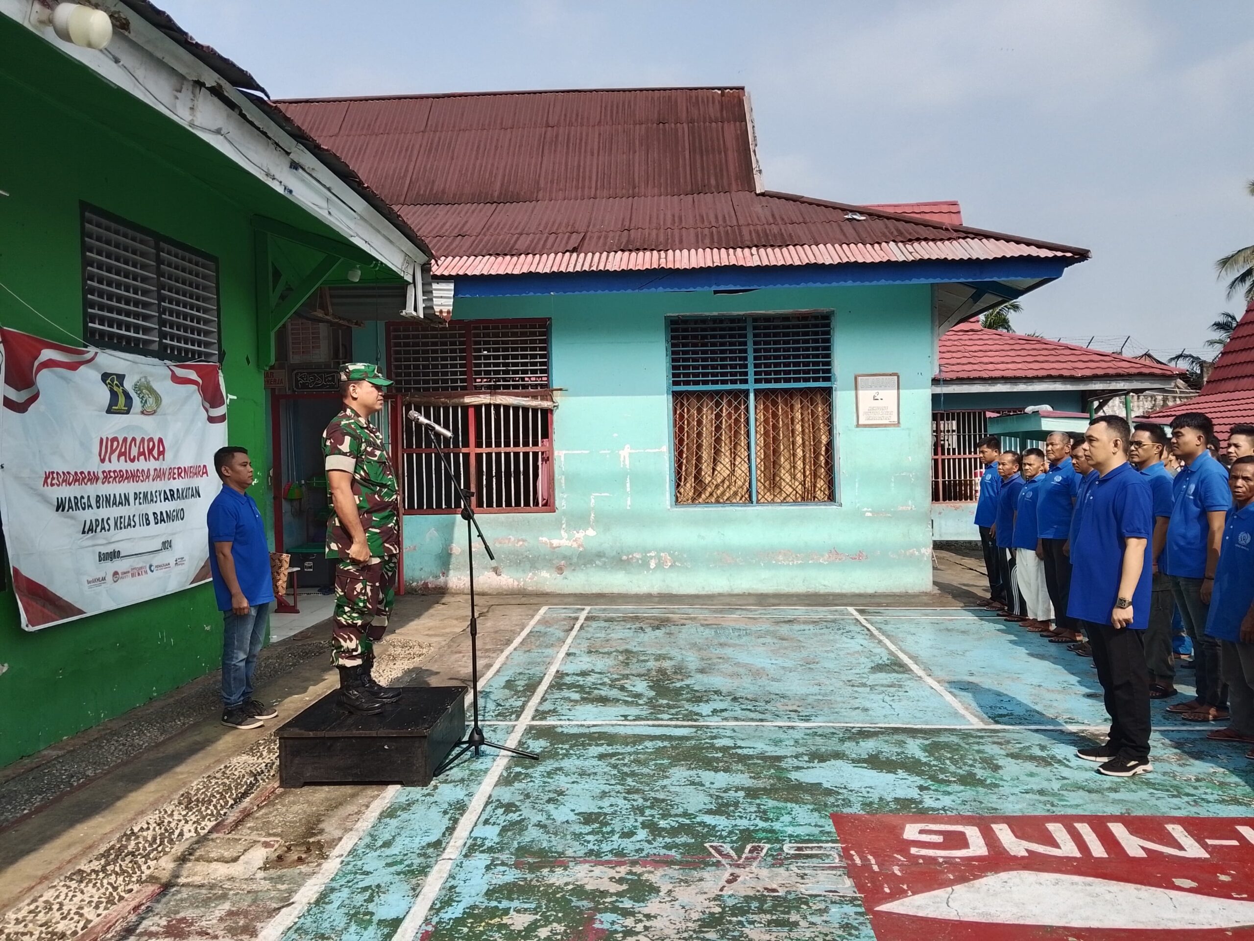 Pasi Ops Kodim 0420/Sarko, Lettu Inf Hengki, wakili Dandim 0420/Sarko, Letkol Inf Suyono, S.Sos, sebagai Inspektur Upacara, Nasionalisme bagi Warga Binaan Lapas Bangko